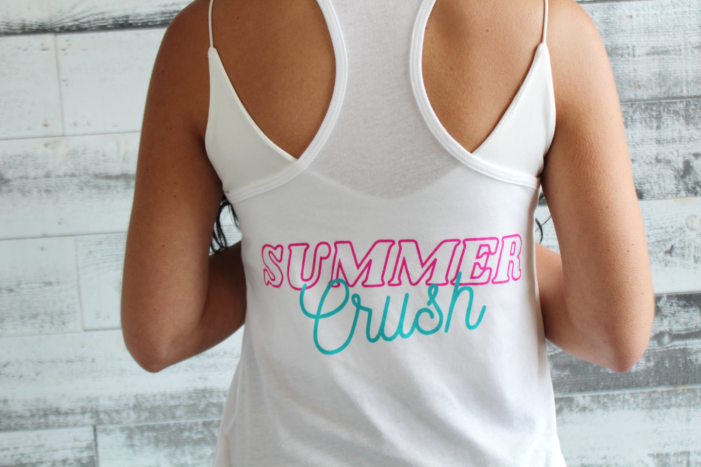 Summer Crush White Ladies Tank Top