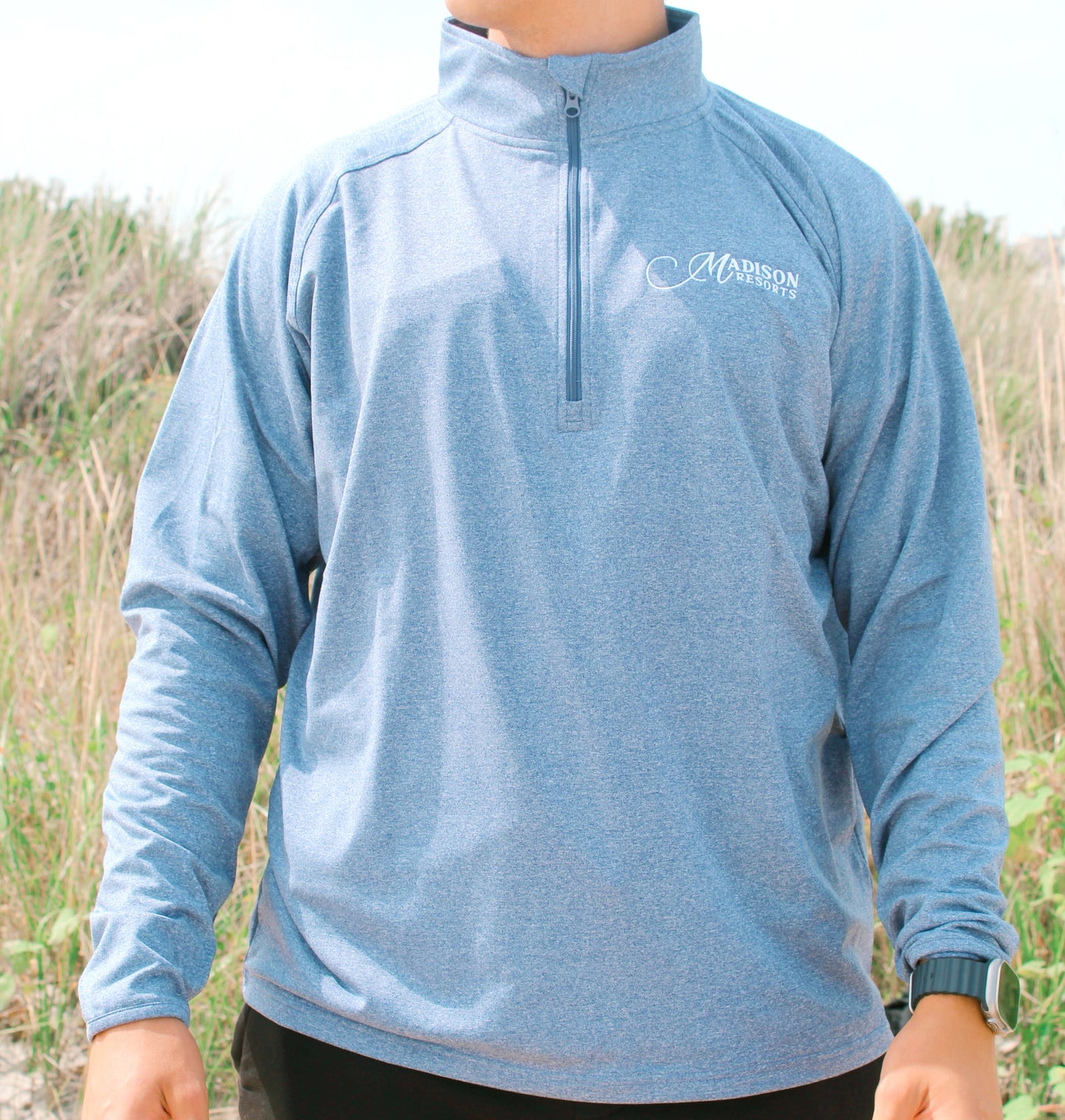 Embroidered Blue Madison Resorts 1/4 Zip Pullover