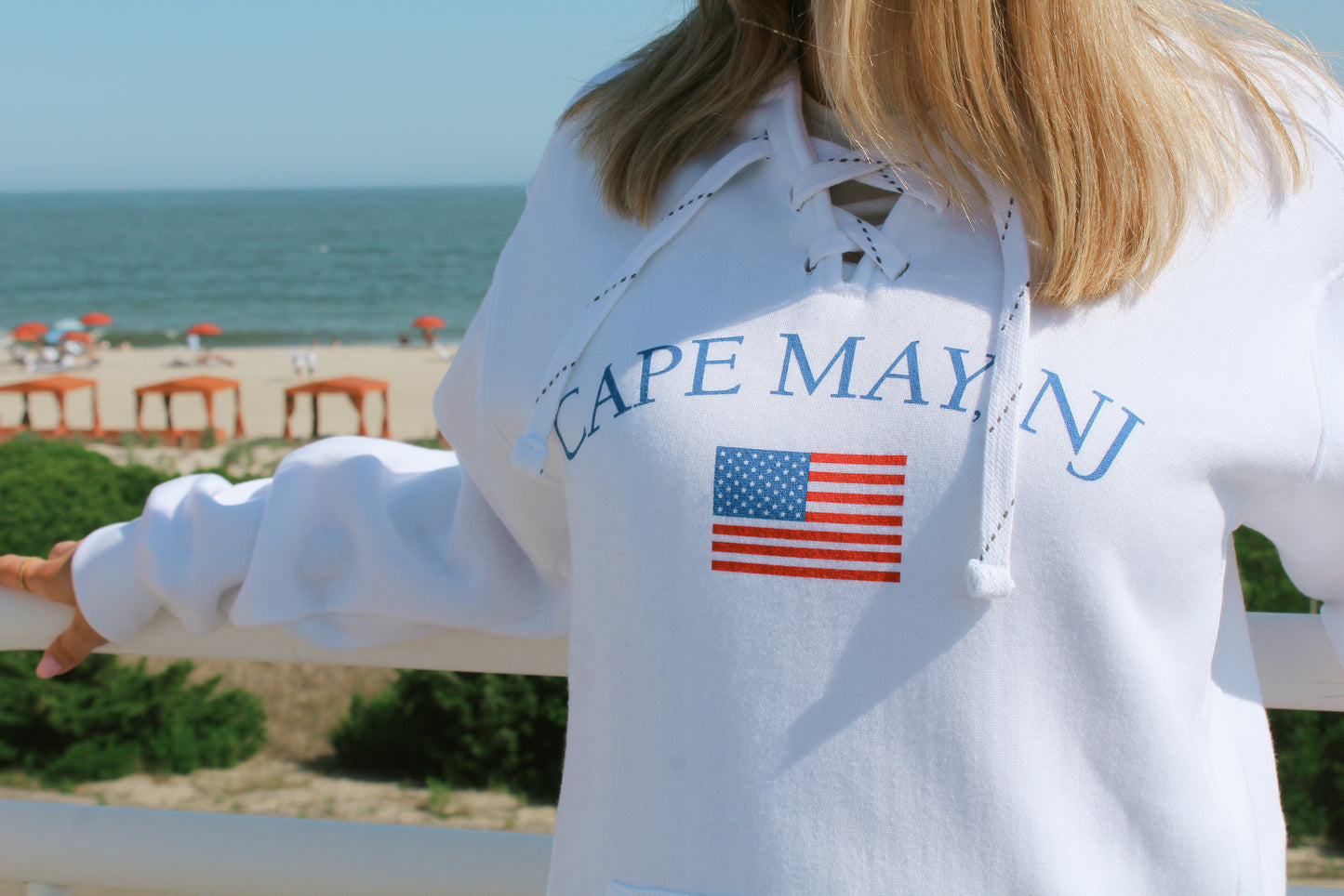 Cape May Flag White Sport Lace J American Hoodie