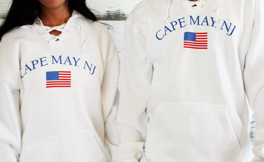 Cape May Flag White Sport Lace J American Hoodie