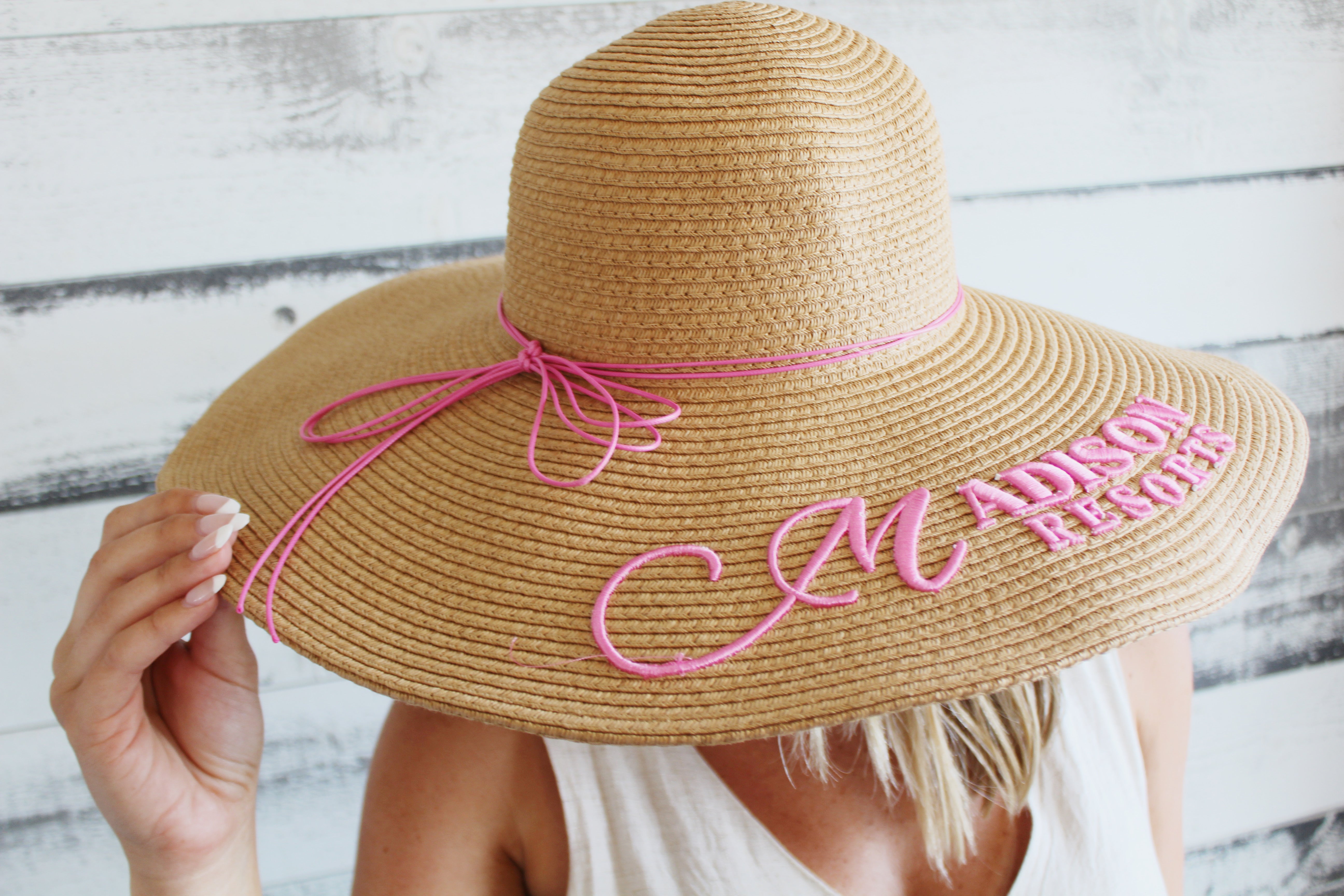 Embroidered floppy sales hat