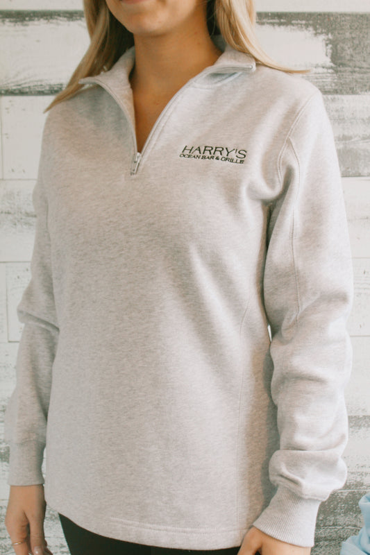Embroidered Heather Gray 1/4 Zip