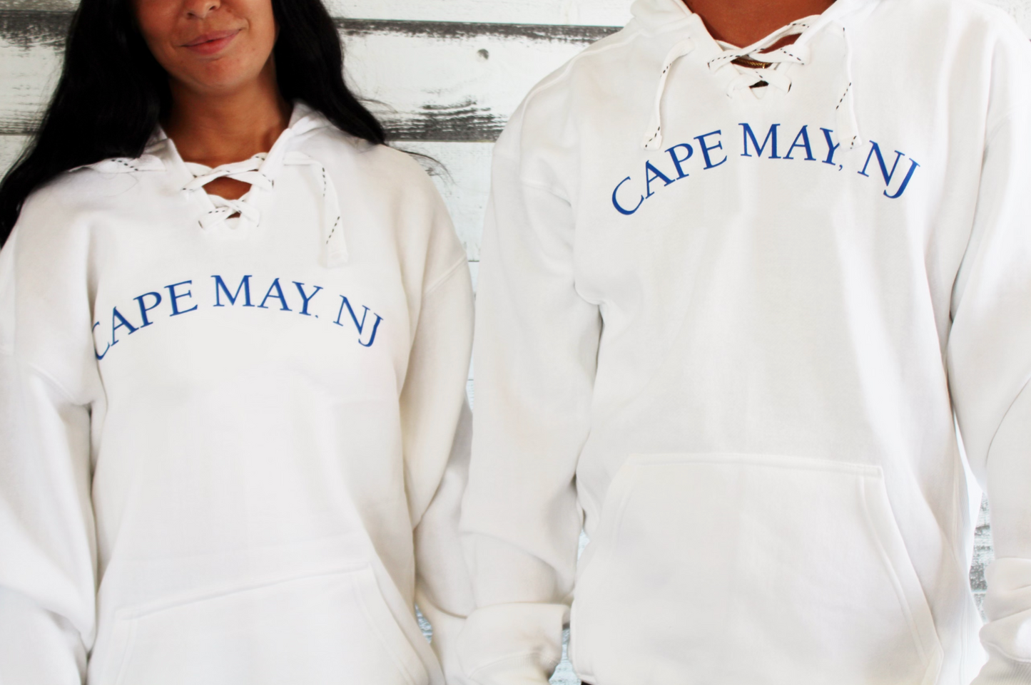 Cape May White Sport Lace Up Hoodie